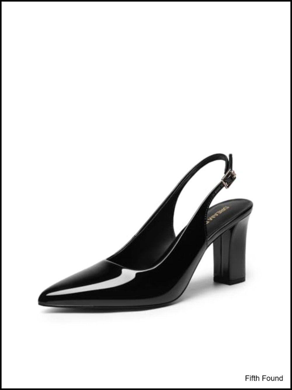 Womens Slingback Chunky Block Heel Pumps Faux Leather Business